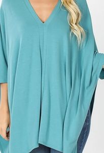 Dusty Teal Oversize Poncho